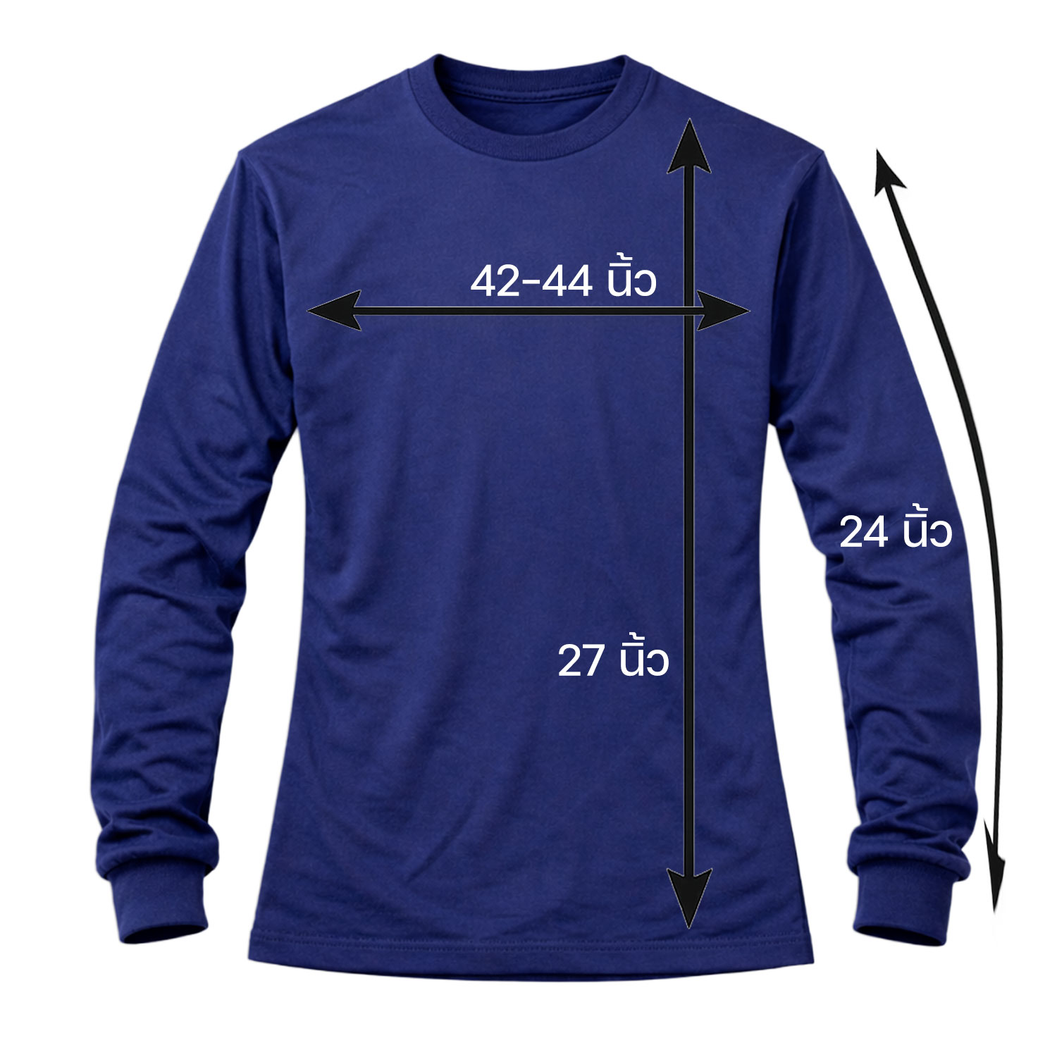 เสื้อยืดแขนยาวติดแถบสะท้อนแสง ผ้าไมโคร ฟรีไซส์ อก 42 นิ้ว - Image 2